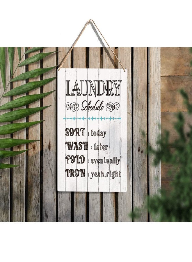 FREHVN Rustic Laundry Schedule Wood Sign the Laundry Rules Wooden Signs Rustic Hanging Plaque Home Wall Art "8 x 10", Perfect Sign Wall Decor for Bathroom Laundry Room - Image 2